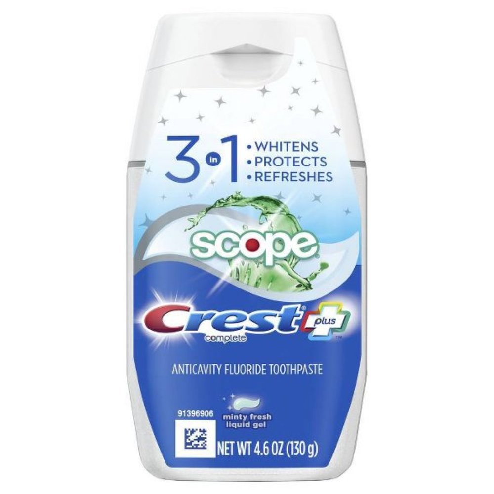6 Crest Scope 3-in-1 Liquid Gel Toothpaste - 4.6oz